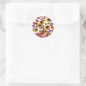 Sticker Rond Papillons et fleurs Couverture complète (Sac)