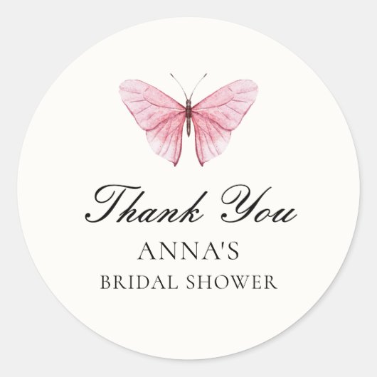 Sticker Rond Papillons Fleurs Baby Shower  (Devant)