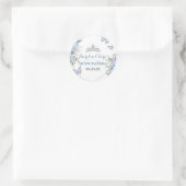 Sticker Rond Papillons floraux bleus 16e Quinceañera (Sac)