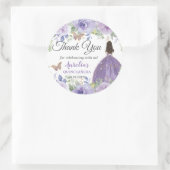 Sticker Rond Papillons floraux Lilac Princesse Favoriser (Sac)
