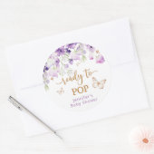 Sticker Rond Papillons floraux pourpres Prêt à la pop (Enveloppe)