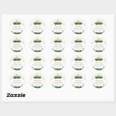 Sticker Rond Papillons floraux verts Sage Quinceañera (Feuille)