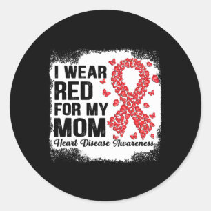 Sticker Rond Papillons Je Porte Du Rouge Pour La Maladie Cardia