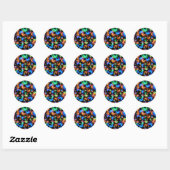 Sticker Rond Papillons lumineux (Feuille)