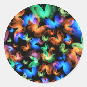Sticker Rond Papillons lumineux