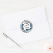 Sticker Rond Papillons Merci et fleurs (Enveloppe)