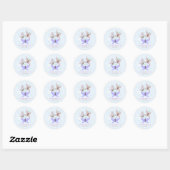 Sticker Rond Papillons mignons Pastel Anniversaire Fête Favoris (Feuille)