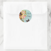 Sticker Rond Papillons papillons Rose vintages Roses (Sac)