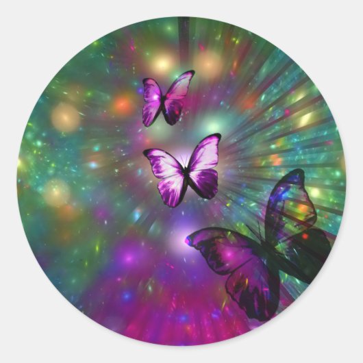 Sticker Rond Papillons pour toujours (Devant)