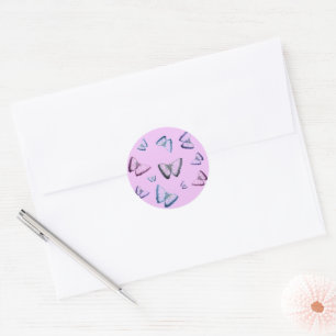 Sticker Rond Papillons pourpres magnifiques