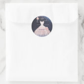 Sticker Rond Papillons Quinceanera Blush Parties scintillant Go (Sac)
