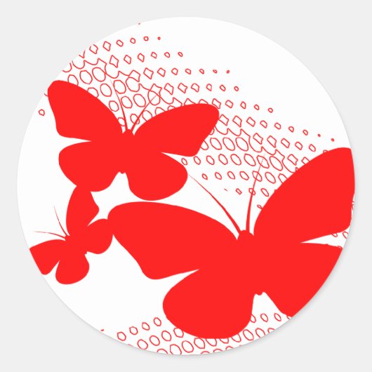 Sticker Rond papillons rétro (Devant)