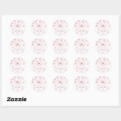 Sticker Rond Papillons Rose Or Baby Shower  (Feuille)