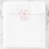 Sticker Rond Papillons Rose Or Baby Shower  (Sac)