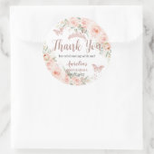Sticker Rond Papillons Roses d'or de Quinceanera Blush (Sac)