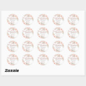 Sticker Rond Papillons Roses d'or Quinceañera Blush Floral (Feuille)