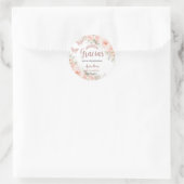 Sticker Rond Papillons Roses d'or Quinceañera Blush Floral (Sac)