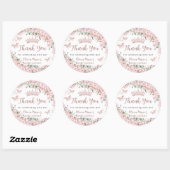 Sticker Rond Papillons Roses en fleurs de cerisier Quinceañera (Feuille)