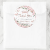 Sticker Rond Papillons Roses en fleurs de cerisier Quinceañera (Sac)