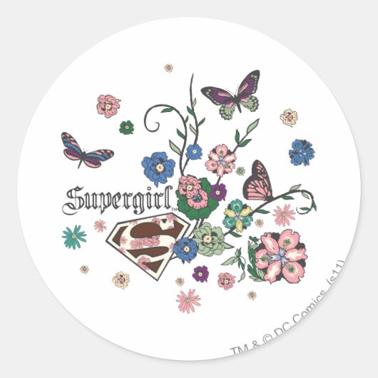 Sticker Rond Papillons supergirl (Devant)