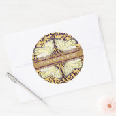 Sticker Rond Papillons Tourbillon Jaune Beige Vert Terre Tons (Enveloppe)