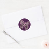 Sticker Rond Papillons tourbillons violet (Enveloppe)