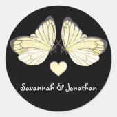 Sticker Rond Papillons tourbillons violet (Devant)