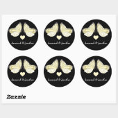 Sticker Rond Papillons tourbillons violet (Feuille)