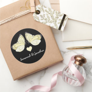 Sticker Rond Papillons tourbillons violet