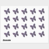 Sticker Rond Papillons tourbillons violet (Feuille)