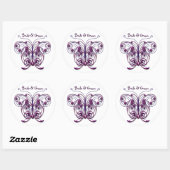 Sticker Rond Papillons tourbillons violet (Feuille)