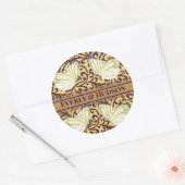 Sticker Rond Papillons tourbillons violet et orange (Enveloppe)