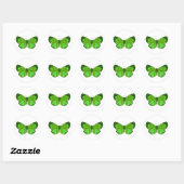 Sticker Rond Papillons verts (Feuille)