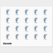 Sticker Rond Papillons volants bleus Morpho (Feuille)