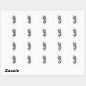 Sticker Rond Papillons volants Morpho et Monarch (Feuille)