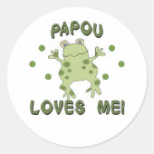Sticker Rond Papou m'aime Frog (Devant)