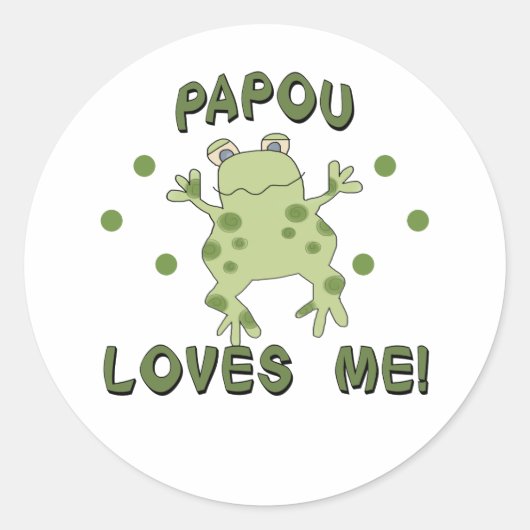 Sticker Rond Papou m'aime Frog (Devant)