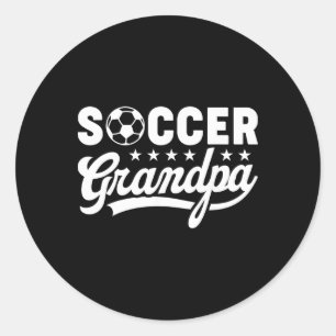 Sticker Rond Papounet de foot humour drôle vintage humour