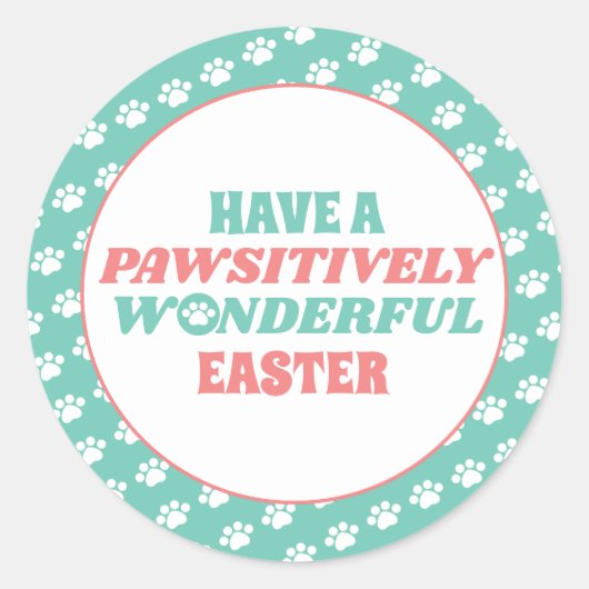 Sticker Rond Pâques à la beauté pawsitive (Devant)