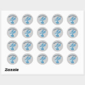 Sticker Rond Pâques chanceuses ! Lapin bleu (Feuille)