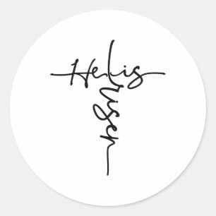 Sticker Rond Pâques chrétien Il Est Ressuscité Soleil Résurrect