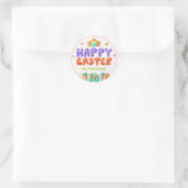 Sticker Rond Pâques colorées et joyeuses (Sac)