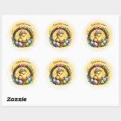 Sticker Rond Pâques Cutest Chick Autour ! (Feuille)