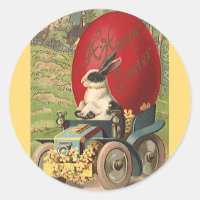 Pâques drôle vintage, Lapin oeuf automobile