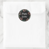 Sticker Rond Pâques florales joyeuses (Sac)