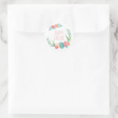 Sticker Rond Pâques florales simples | Sceau à coller (Sac)