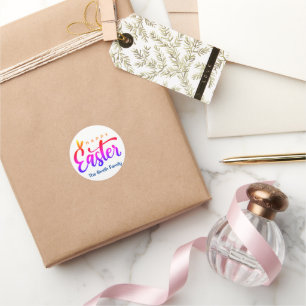 Sticker Rond Pâques joyeux Multicolor