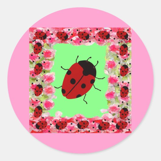 Sticker Rond Pâques Ladybug (Devant)