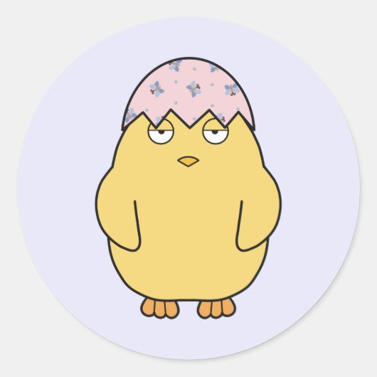 Sticker Rond Pâques Meh Chick 3 (Devant)