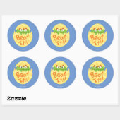 Sticker Rond Pâques Oscar le Groincheux (Feuille)